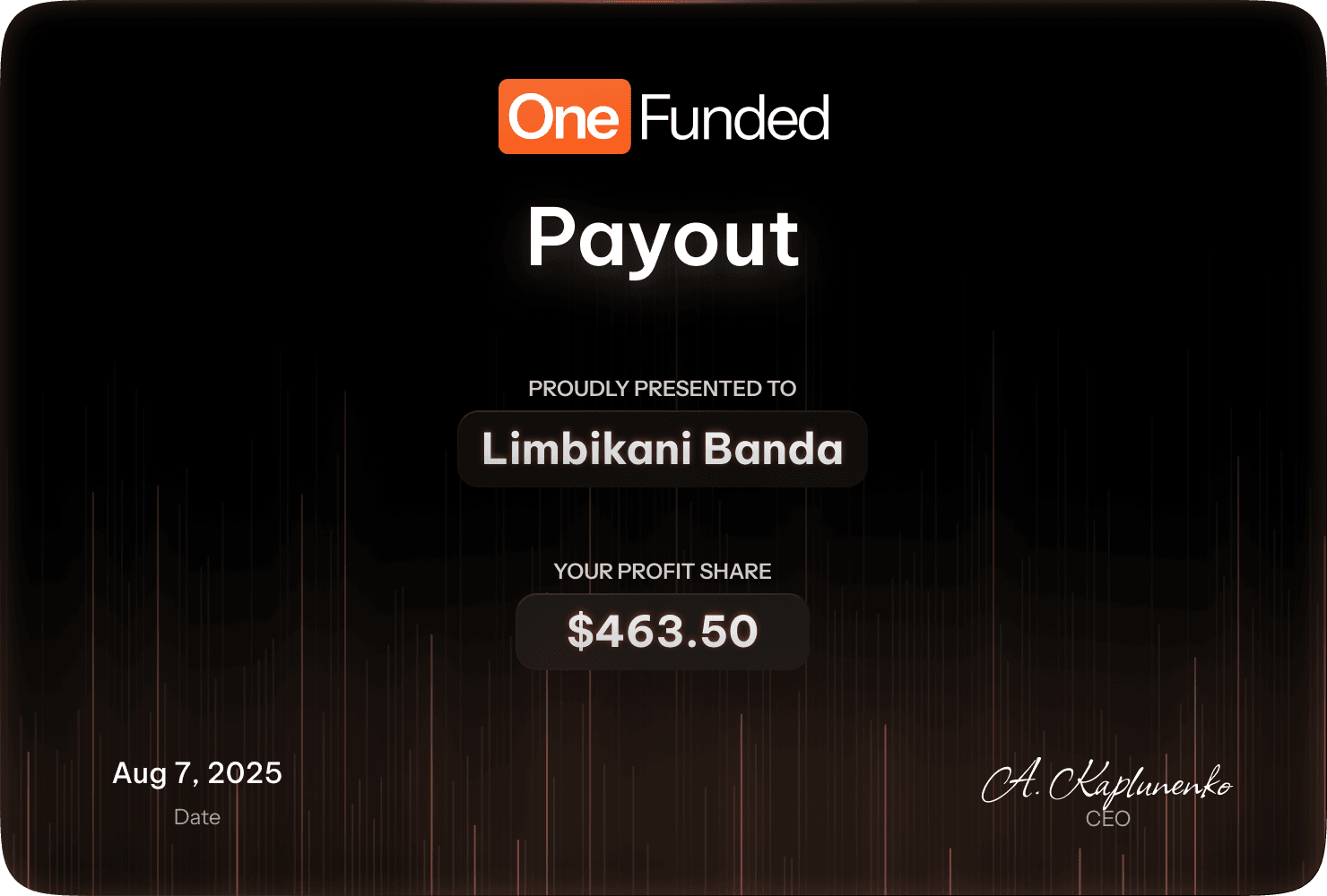 Payout Card