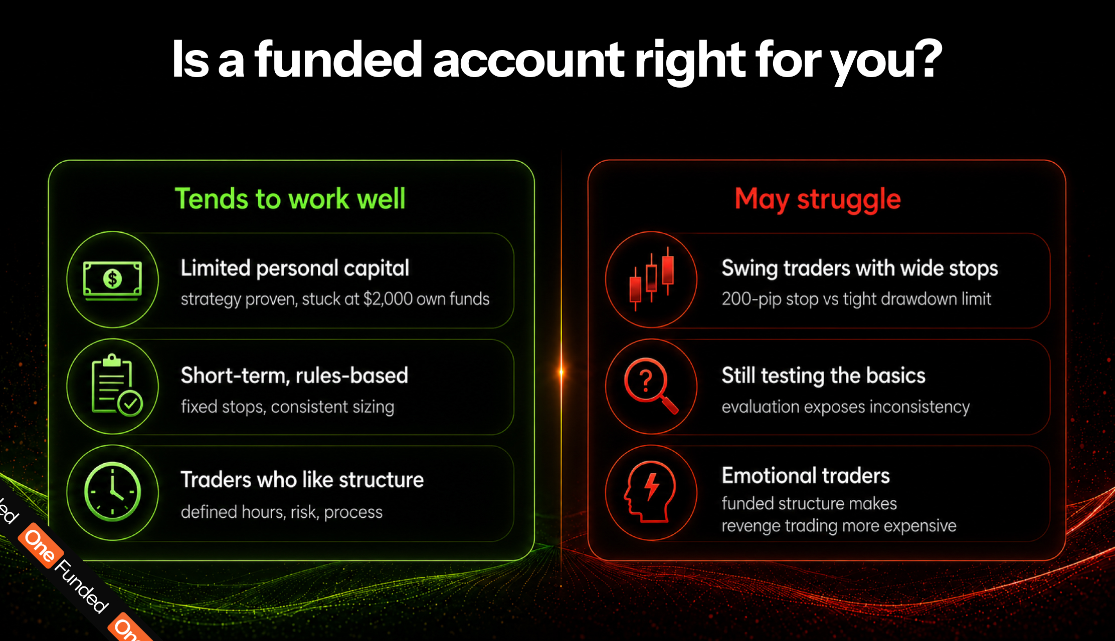 Who should use a funded trading account: traders who tend to do well versus those who may struggle