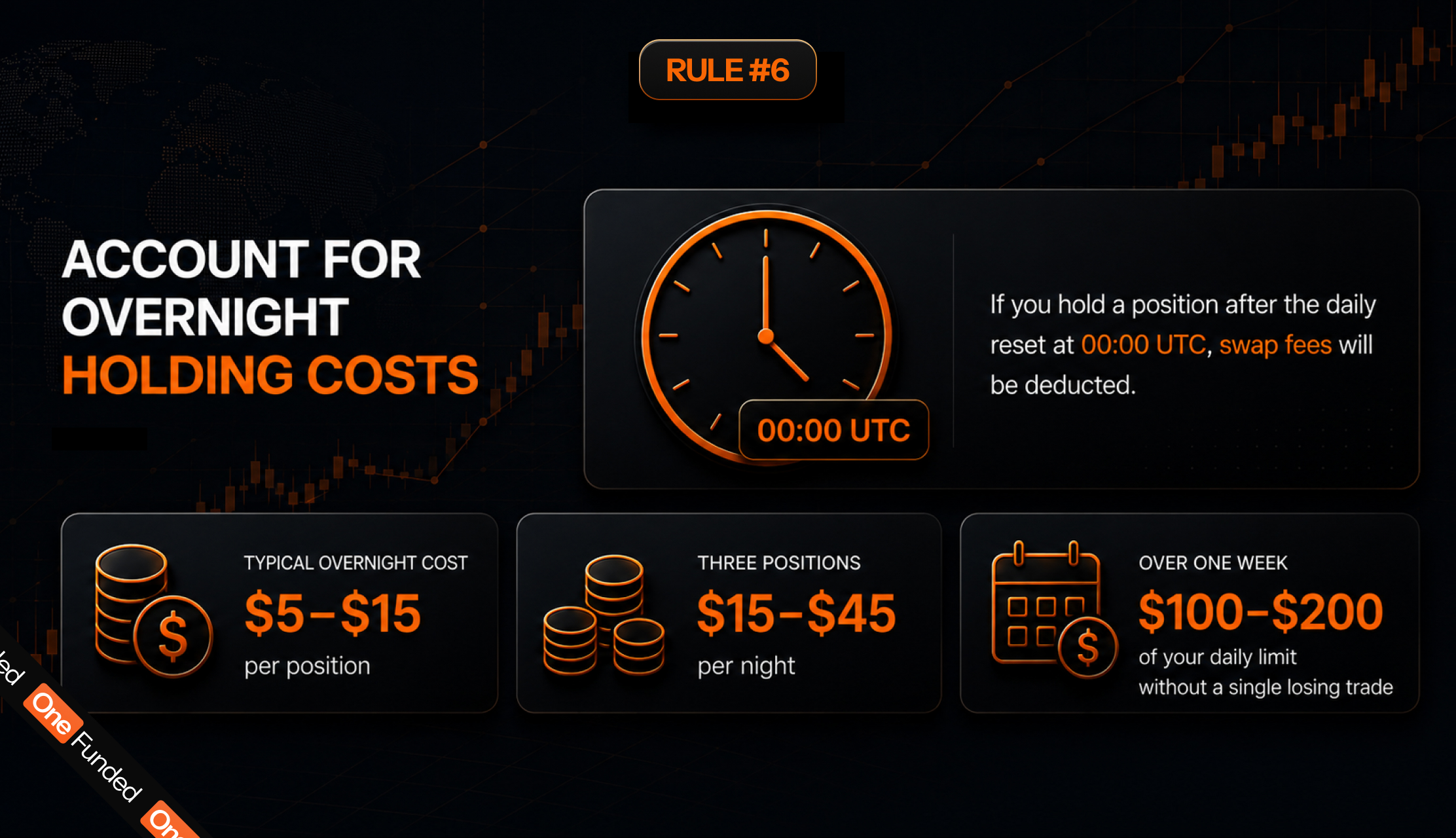 Rule 6: account for overnight holding costs and swap fees