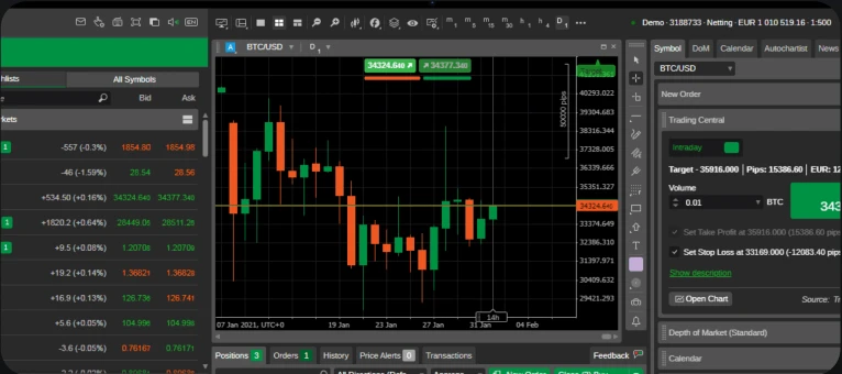 Tournament Terminal — cTrader-grade trading interface